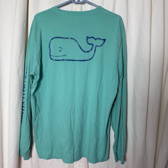 Vineyard Vines VTG Men's Sz L  L/S 100% Cotton Turquoise Tee - Picture 2 of 7